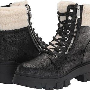 MARC FISHER Aboli 2 Faux Fur Trimmed Boot Black, Size 8.5M BRAND NEW